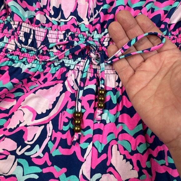 Lilly Pulitzer Tala Romper Lobstah Roll Pink Navy XL - Picture 7 of 12